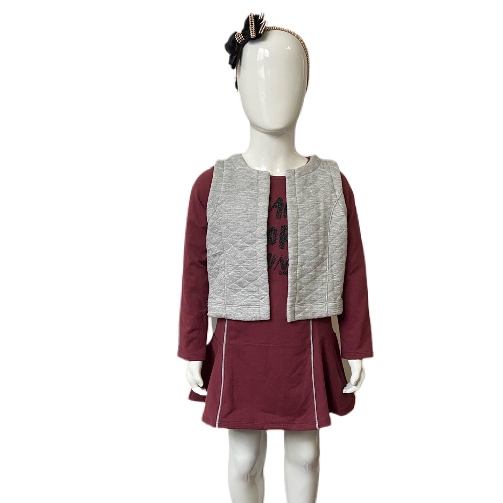 Quimby Girls “Ready For Fun” Dress W/ Pull on Vest